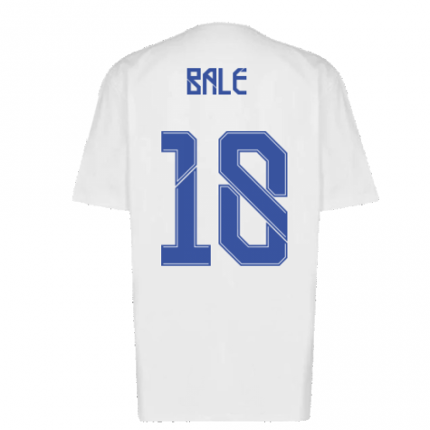 Real Madrid 2021-2022 Training Tee (White-Blue) (BALE 18)