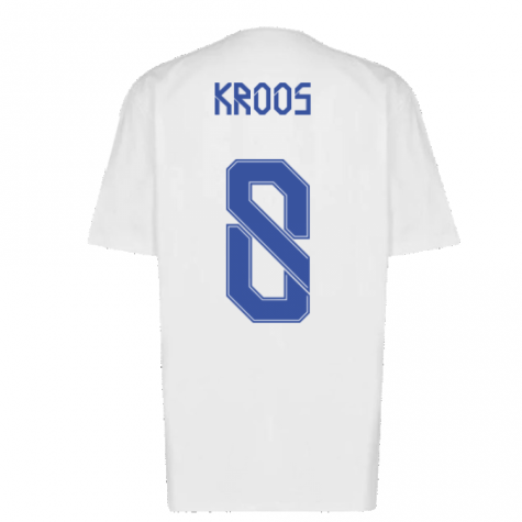 Real Madrid 2021-2022 Training Tee (White-Blue) (KROOS 8)