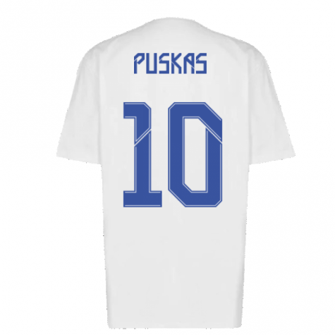 Real Madrid 2021-2022 Training Tee (White-Blue) (PUSKAS 10)