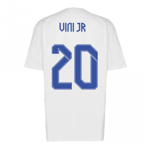 Real Madrid 2021-2022 Training Tee (White-Blue) (VINI JR 20)