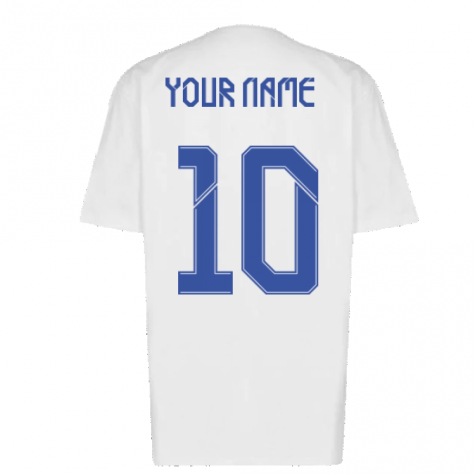 Real Madrid 2021-2022 Training Tee (White-Blue) (Your Name)