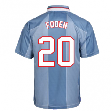 Score Draw England 1996 Away Euro Championship Retro Football Shirt (Foden 20)