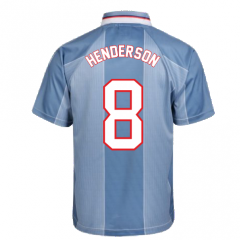 Score Draw England 1996 Away Euro Championship Retro Football Shirt (Henderson 8)