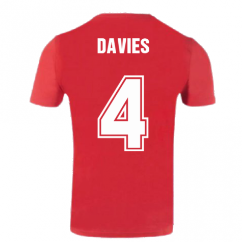 Wales 2021 Polyester T-Shirt (Red) (DAVIES 4)