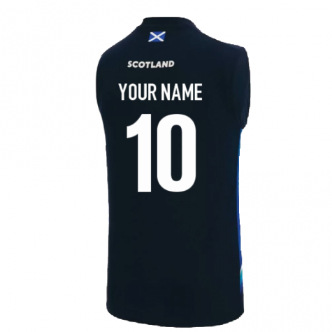 2022-2023 Scotland Sleeveless Gym Shirt (Navy) (Your Name)