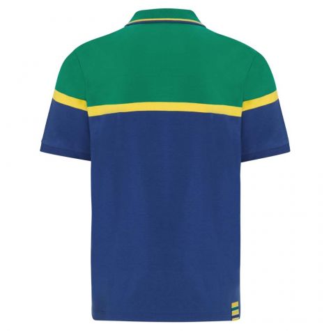 Ayrton Senna Mens Fanwear Stripe Polo Shirt