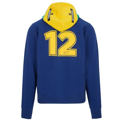 Ayrton Senna FW Mens Stripe Hoody (Navy)