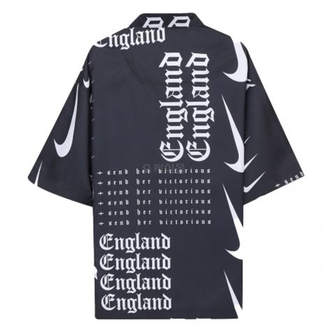 2022-2023 England Button-Down Soccer Top (Black)