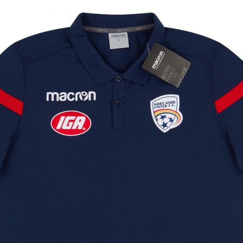 2018-19 Adelaide United Macron Polo T-shirt Navy