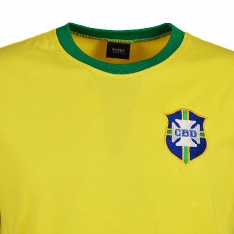 Brazil 1970's World Cup Retro T-Shirt - Yellow/Green