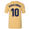 2022-2023 Barcelona Evergreen Crest Tee (Gold) (RONALDINHO 10)