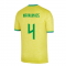 2022-2023 Brazil Little Boys Home Shirt (Marquinhos 4)