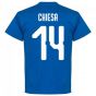 Italy Chiesa 14 Team T-Shirt - Royal