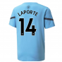 2021-2022 Man City Pre Match Jersey (Light Blue) (LAPORTE 14)