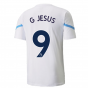 2021-2022 Man City Pre Match Jersey (White) - Kids (G JESUS 9)