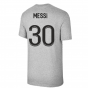 2021-2022 PSG Tee Evergreen Crest (Grey) (MESSI 30)