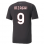 2022-2023 AC Milan Casuals Tee (Black) (INZAGHI 9)