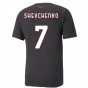 2022-2023 AC Milan Casuals Tee (Black) (SHEVCHENKO 7)