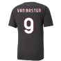 2022-2023 AC Milan Casuals Tee (Black) (VAN BASTEN 9)