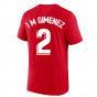 2022-2023 Atletico Madrid Swoosh Tee (Red) (J M GIMENEZ 2)