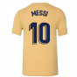 2022-2023 Barcelona Evergreen Crest Tee (Gold) (MESSI 10)