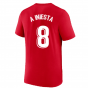 2022-2023 Barcelona Evergreen Crest Tee (Red) (A INIESTA 8)