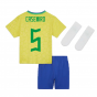 2022-2023 Brazil Home Little Boys Mini Kit (Casemiro 5)