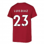 2022-2023 Liverpool Swoosh Tee (Red) - Kids (LUIS DIAZ 23)