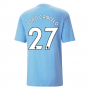 2022-2023 Man City FtblCulture Tee (Blue) (JOAO CANCELO 27)