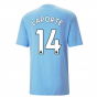 2022-2023 Man City FtblCulture Tee (Blue) (LAPORTE 14)