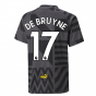 2022-2023 Man City Pre-Match Jersey (Black) - Kids (DE BRUYNE 17)