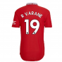 2022-2023 Man Utd Authentic Home Shirt (R VARANE 19)