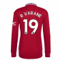 2022-2023 Man Utd Long Sleeve Home Shirt (R VARANE 19)