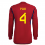 2022-2023 Spain Long Sleeve Home Shirt (PAU 4)