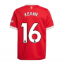 Man Utd 2021-2022 Home Shirt (Kids) (KEANE 16)