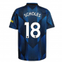 Man Utd 2021-2022 Third Shirt (Kids) (SCHOLES 18)