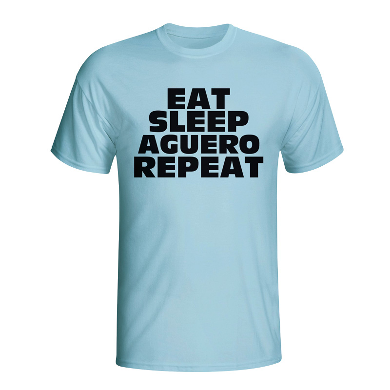 Eat Sleep Aguero Repeat T-shirt (sky Blue)