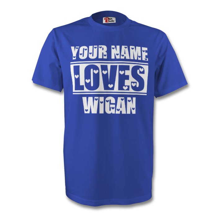 Your Name Loves Wigan T-shirt (blue)