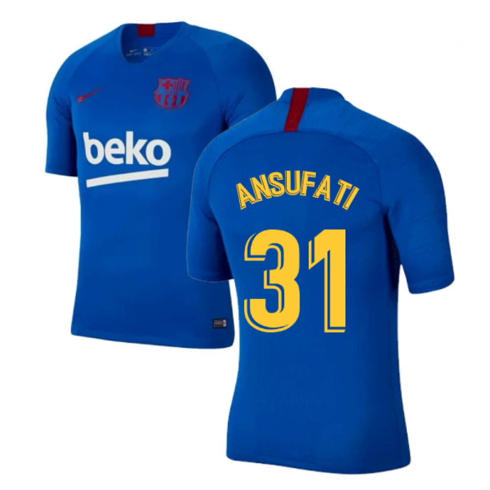 2019-2020 Barcelona Nike Training Shirt (Blue) - Kids (Ansu Fati 31)