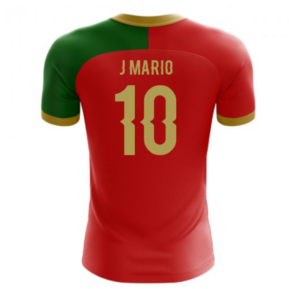 2024-2025 Portugal Flag Home Concept Football Shirt (J.Mario 10) - Kids