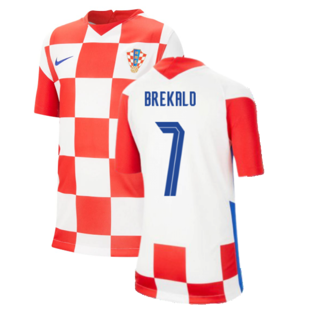 2020-2021 Croatia Home Nike Football Shirt (Kids) (BREKALO 7)