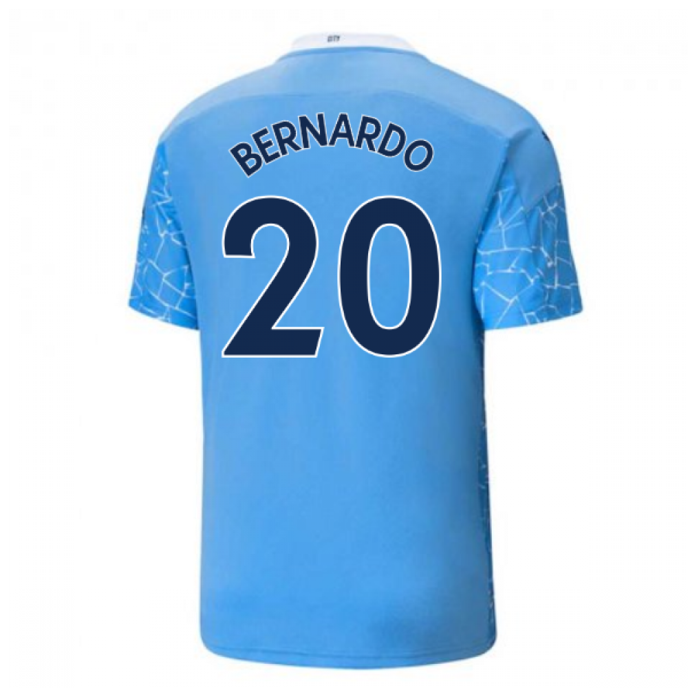 2020-2021 Manchester City Puma Home Football Shirt (BERNARDO 20)