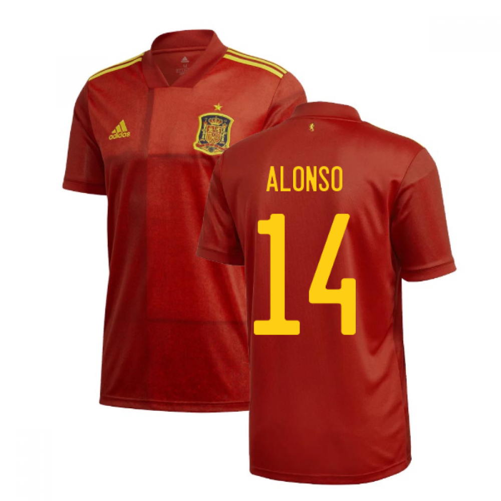 2020-2021 Spain Home Adidas Football Shirt (ALONSO 14)