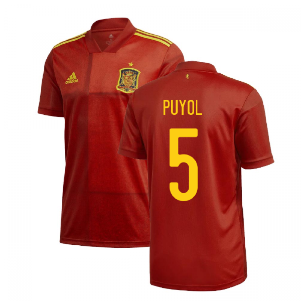 2020-2021 Spain Home Adidas Football Shirt (PUYOL 5)