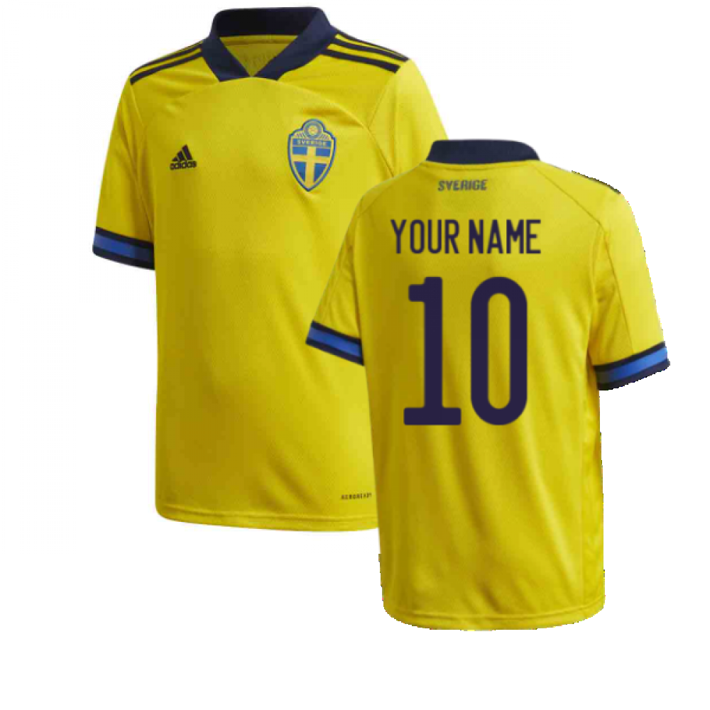 2020-2021 Sweden Home Adidas Football Shirt (Kids) (Your Name)