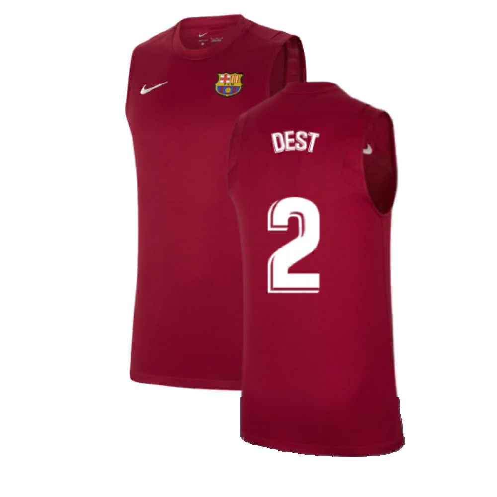 2021-2022 Barcelona Sleeveless Top (Red) (DEST 2)