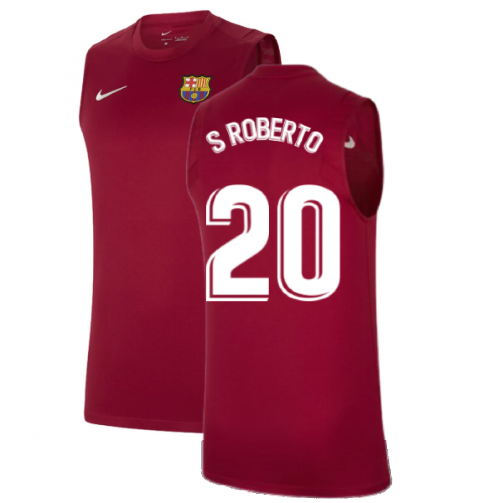 2021-2022 Barcelona Sleeveless Top (Red) (S.ROBERTO 20)