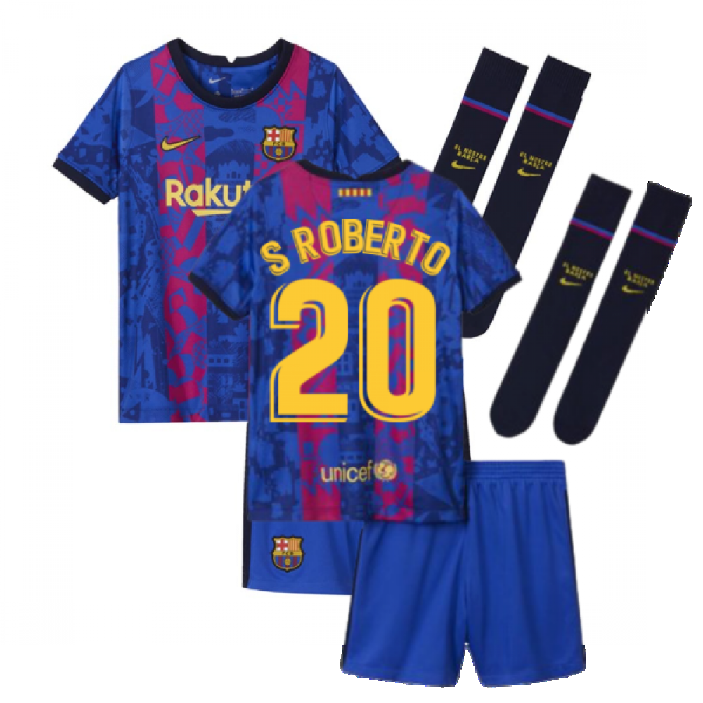 2021-2022 Barcelona Third Mini Kit (S.ROBERTO 20)