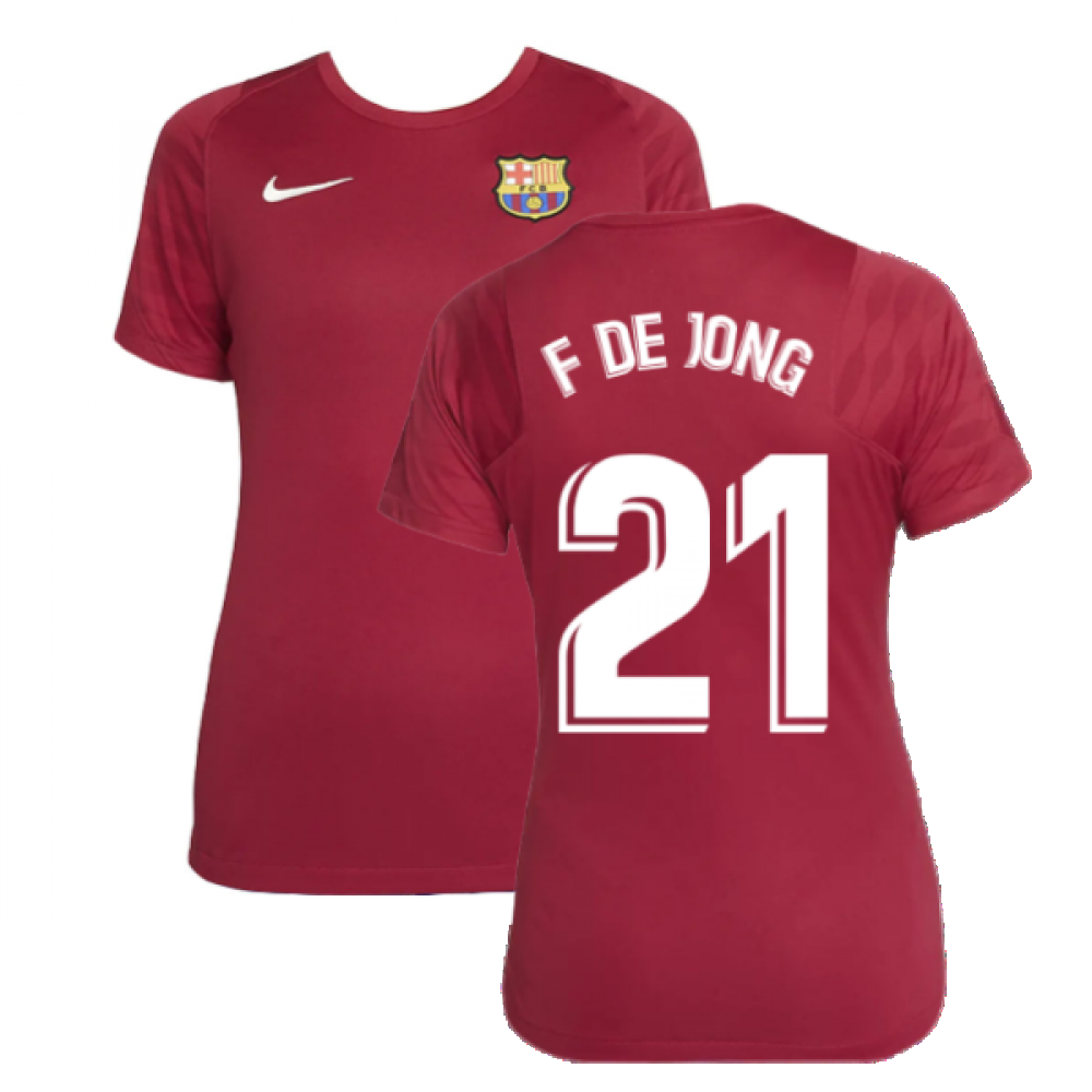 2021-2022 Barcelona Training Shirt (Noble Red) - Womens (F.DE JONG 21)
