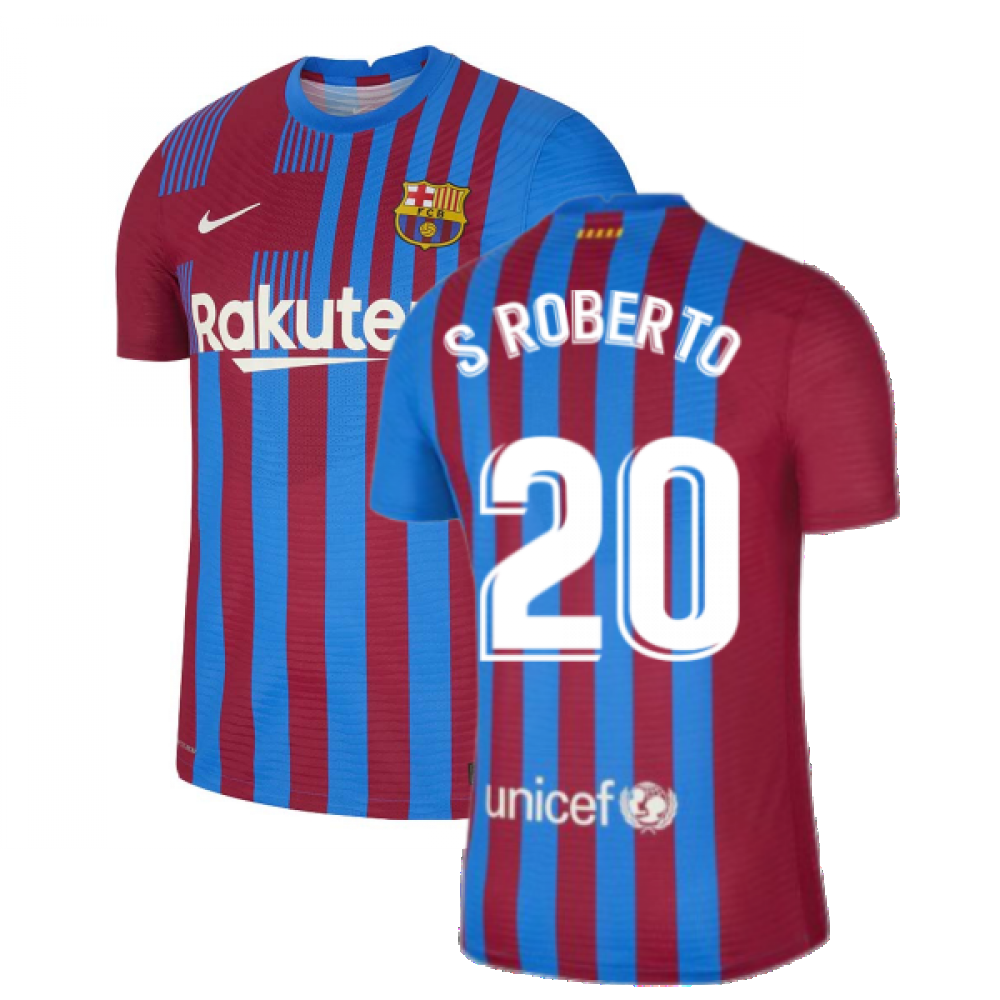 2021-2022 Barcelona Vapor Match Home Shirt (S.ROBERTO 20)